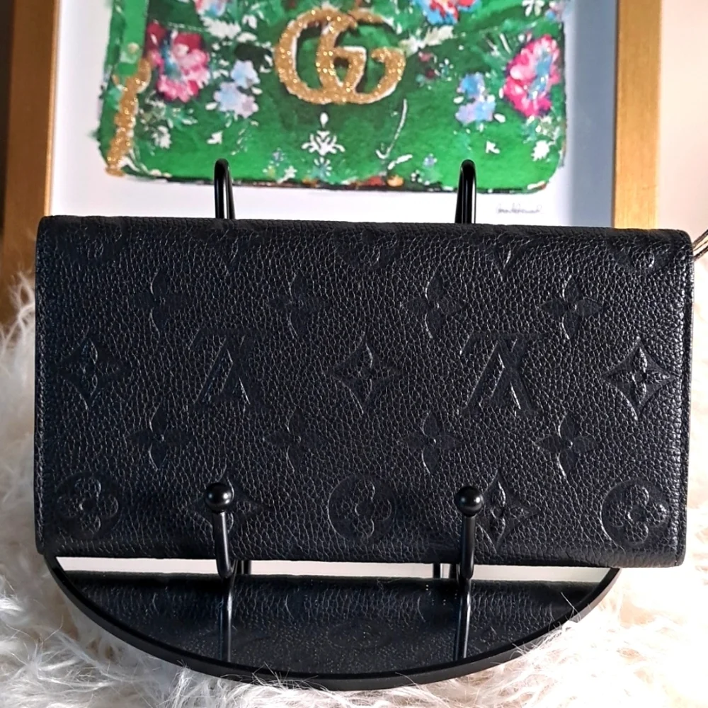 Louis Vuitton Black Monogram Empreinte Emilie Wallet